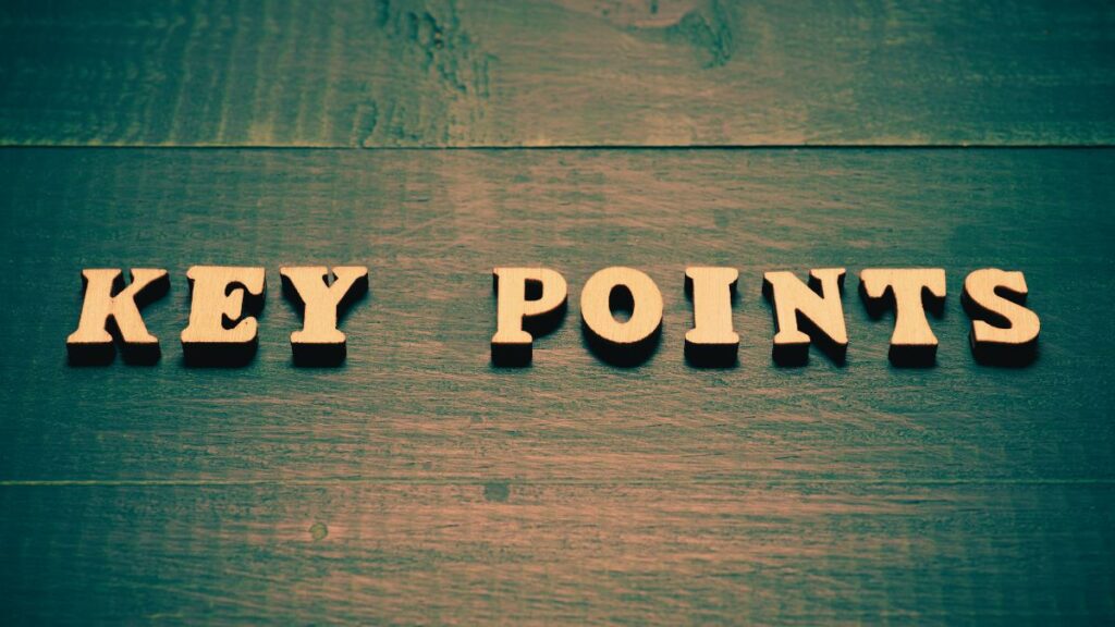 「KEY POINTS」と書かれた木製の文字ブロック